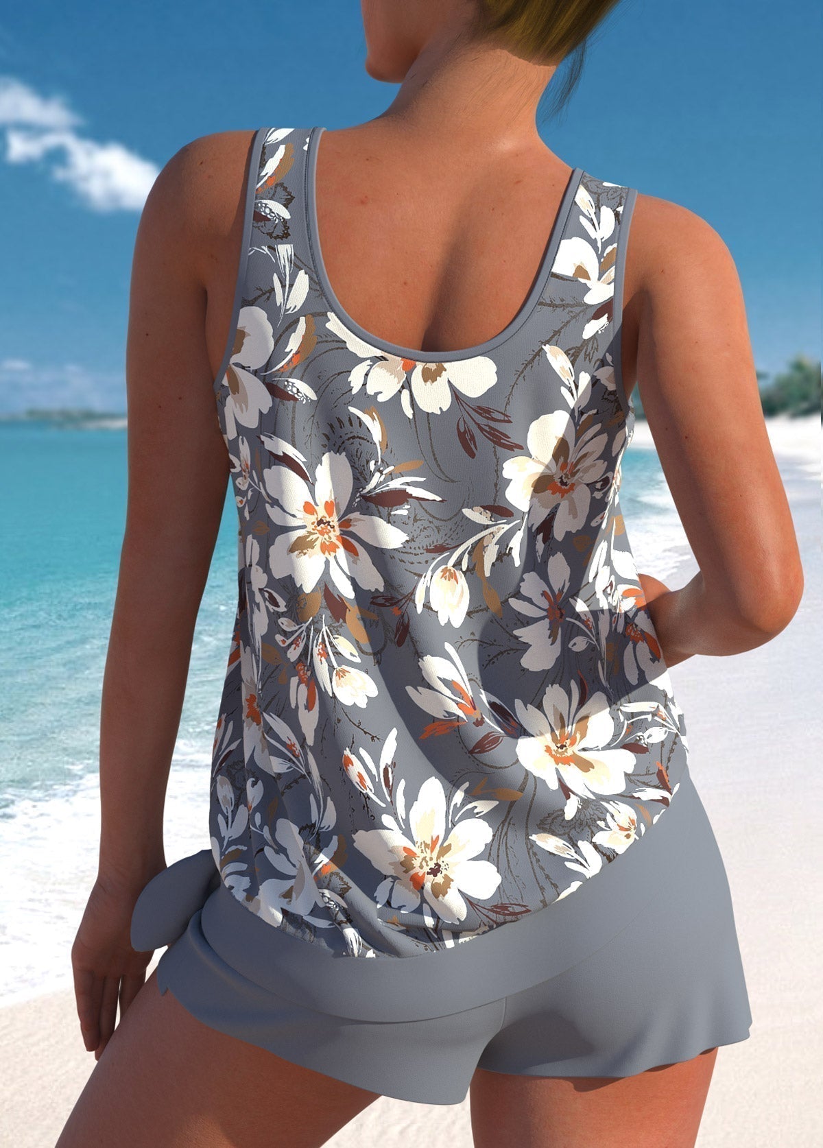 Ursula | Conjunto de tankini floral con estilo para mujer