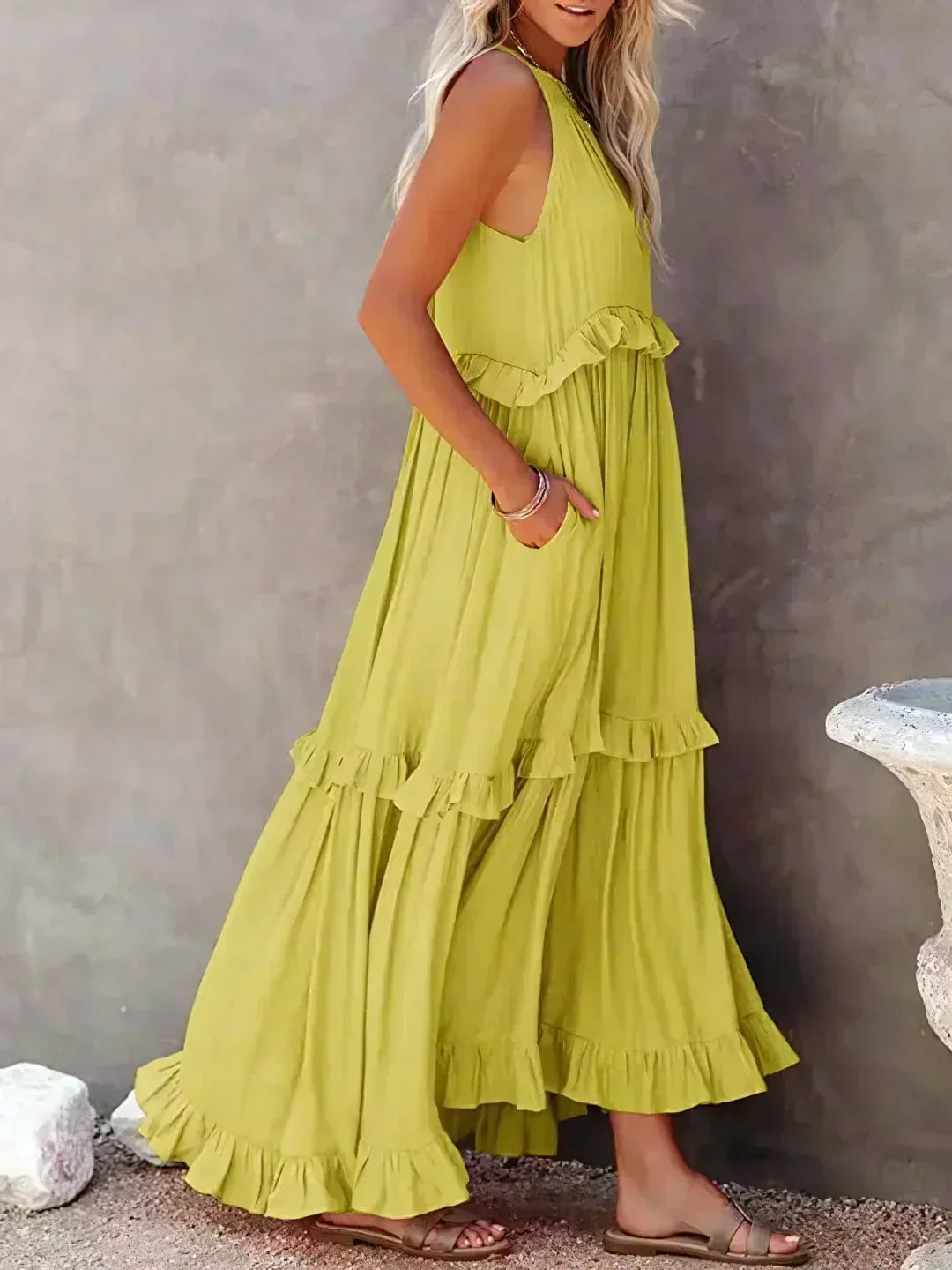 Dylilah | Vestido con dobladillo de volantes