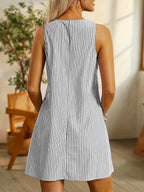 Feliccia | Vestido de rayas sin mangas con bolsillos