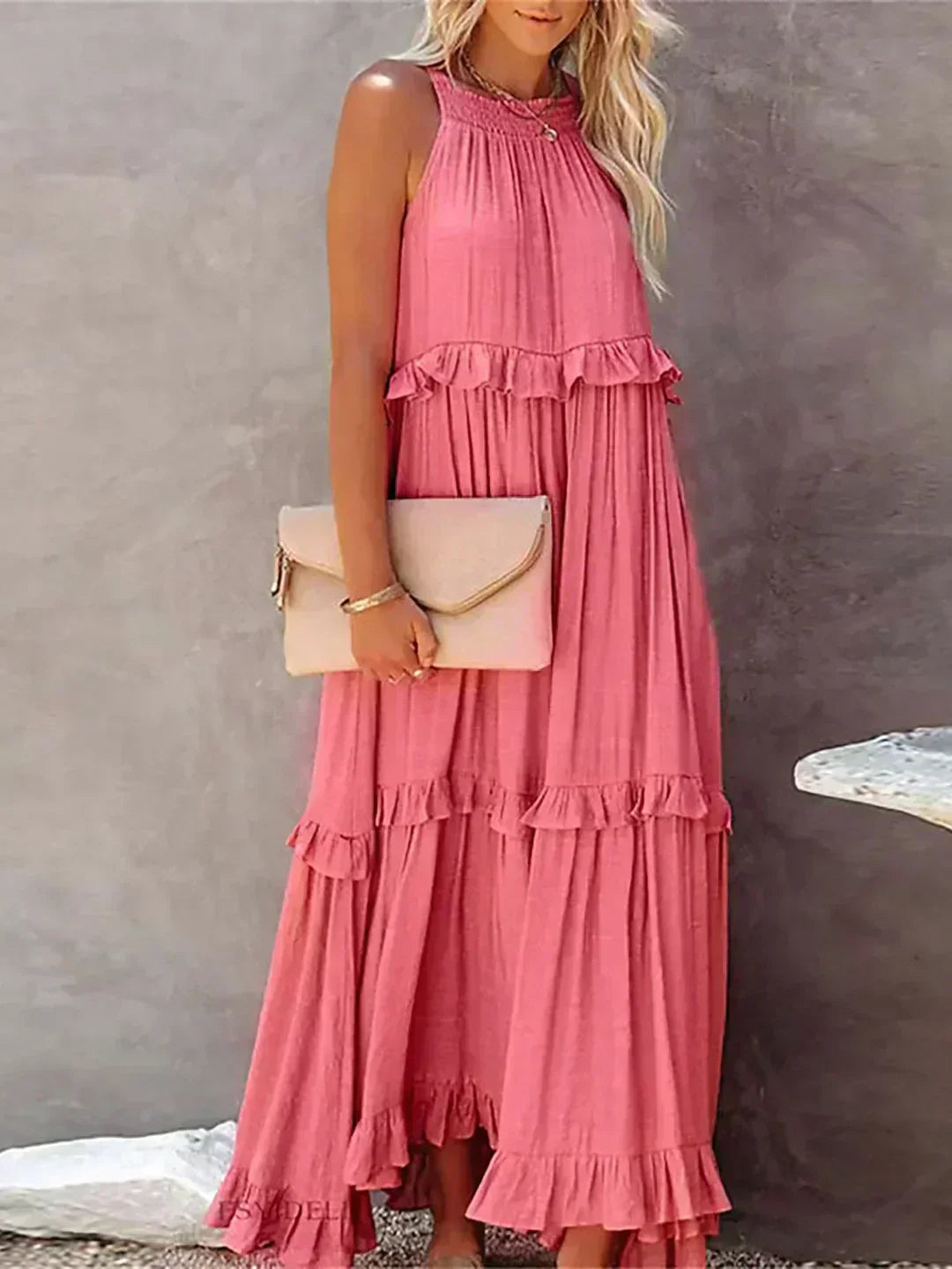 Lou | Vestido elegante sin mangas con volantes