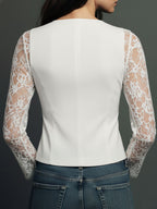 Selina | Blusa elegante de encaje con chaleco entallado