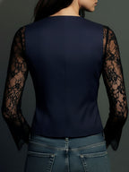 Selina | Blusa elegante de encaje con chaleco entallado