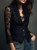 Selina | Blusa elegante de encaje con chaleco entallado