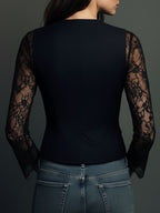 Selina | Blusa elegante de encaje con chaleco entallado