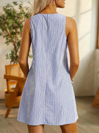 Feliccia | Vestido de rayas sin mangas con bolsillos