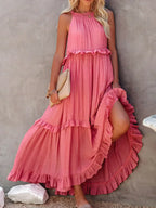 Lou | Vestido elegante sin mangas con volantes