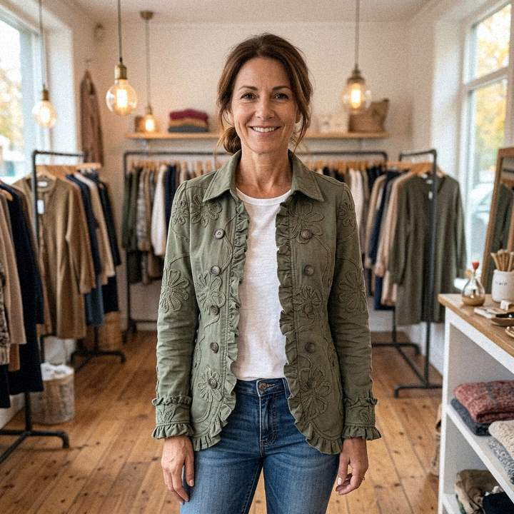 Amparo | Chaqueta Bordada con Volantes
