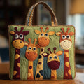 Bolso tote acolchado con jirafa