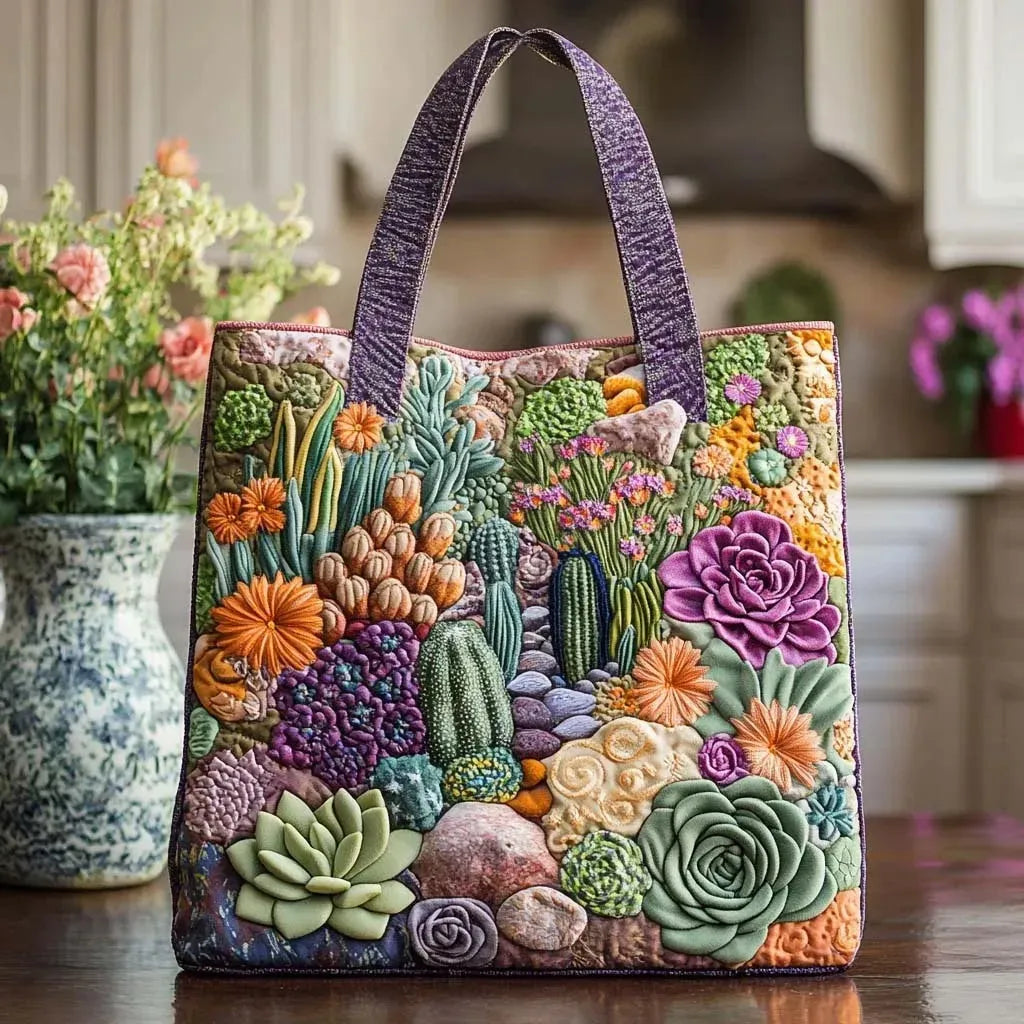 Bolso tote con jardín de suculentas