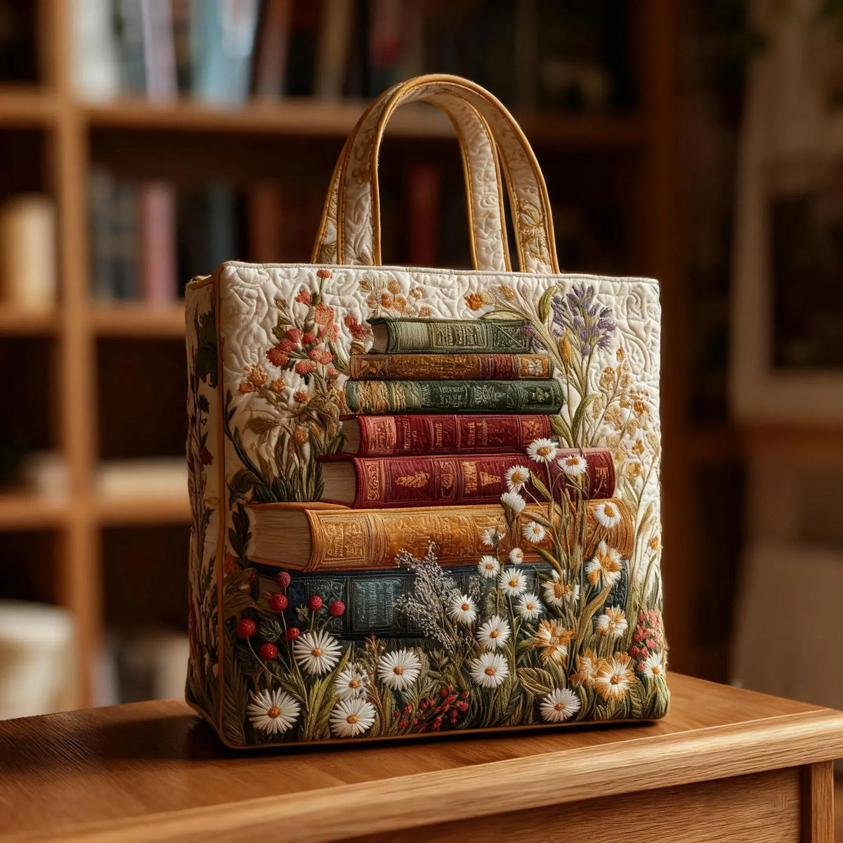 Bolso acolchado con estampado floral colorido