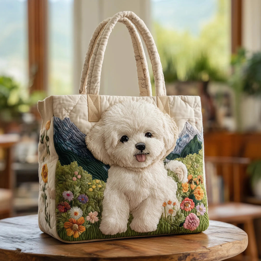 Bolso acolchado con perro encantado