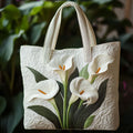 Bolso acolchado con lirios blancos