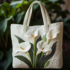 Bolso acolchado con lirios blancos