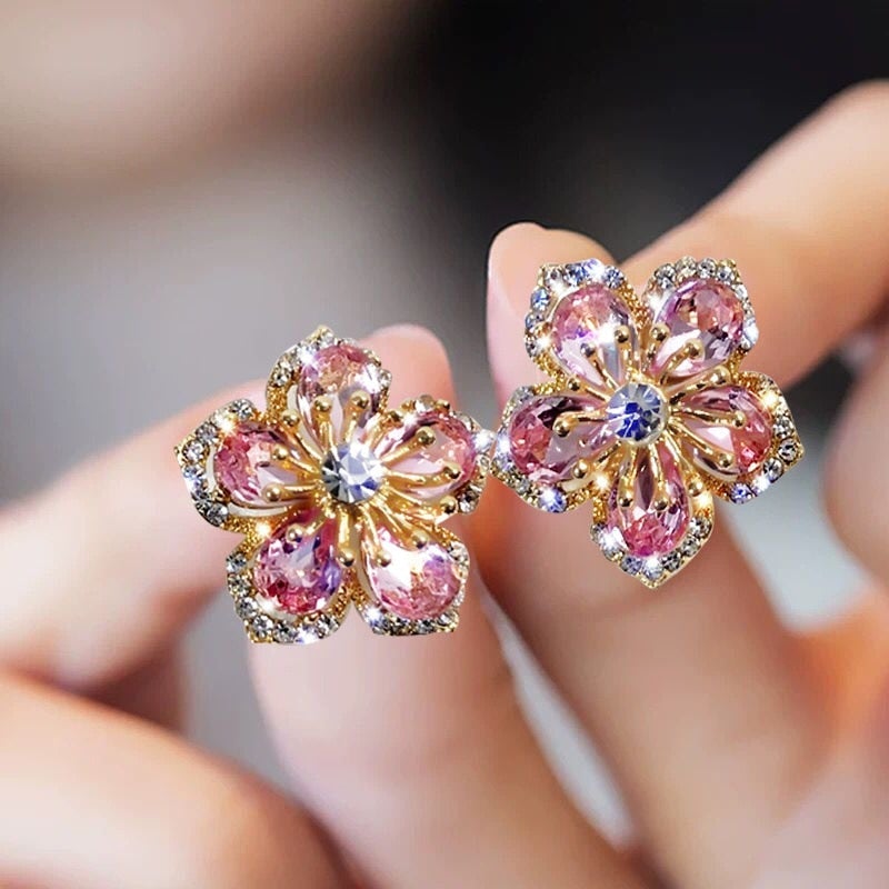 Pendientes de circonitas multicolor en tono plateado