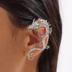 Pendientes de dragón plateado