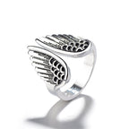 Anillo ajustable Angel en tono plateado