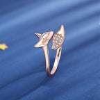 Anillo de zorro plateado y rosa