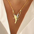 Collar hada feliz en tono plateado y dorado