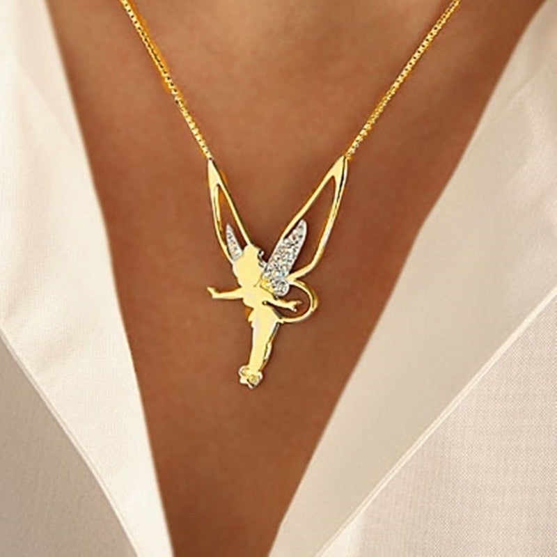 Collar hada feliz en tono plateado y dorado