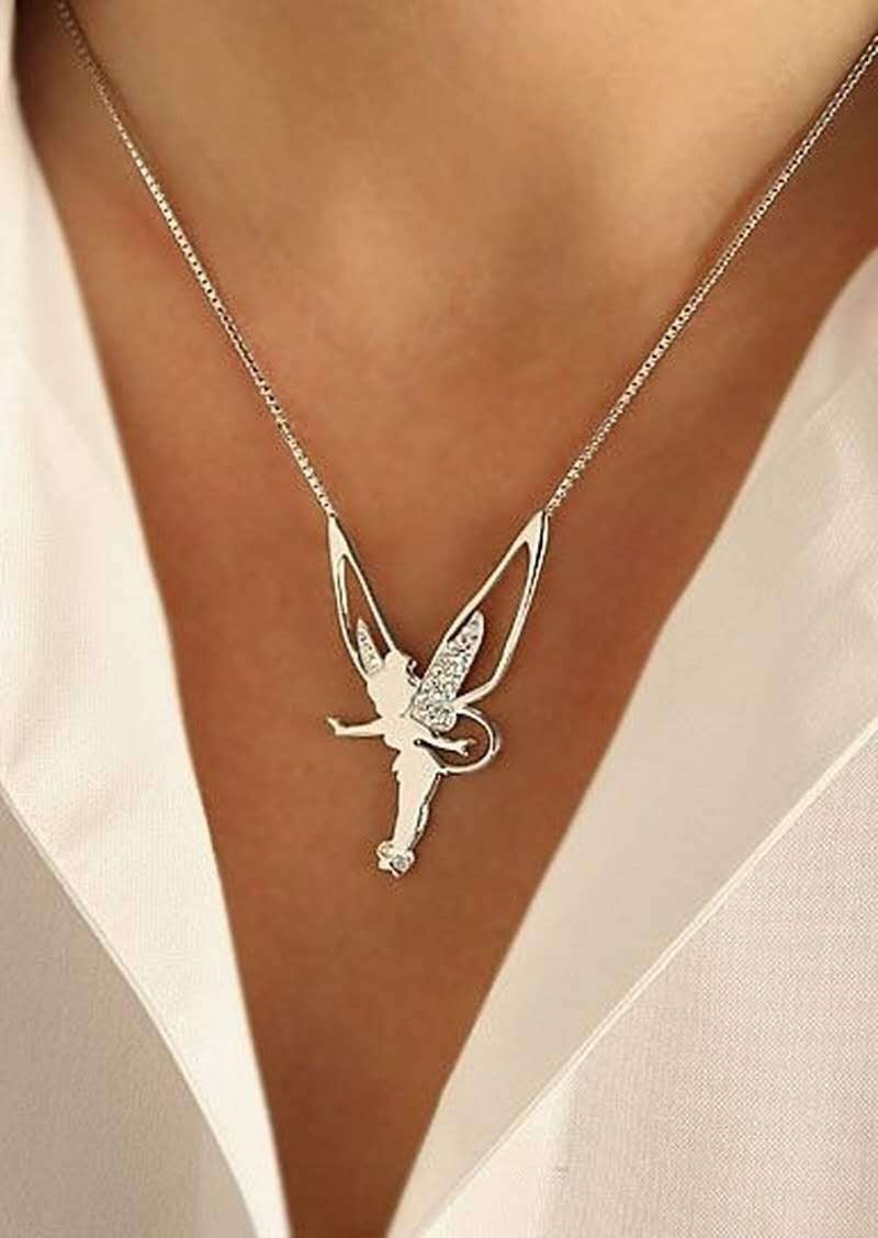 Collar hada feliz en tono plateado y dorado