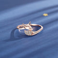 Anillo de zorro plateado y rosa