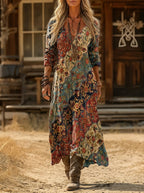 Lidia | Vestido largo fluido de otoño