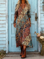 Lidia | Vestido largo fluido de otoño