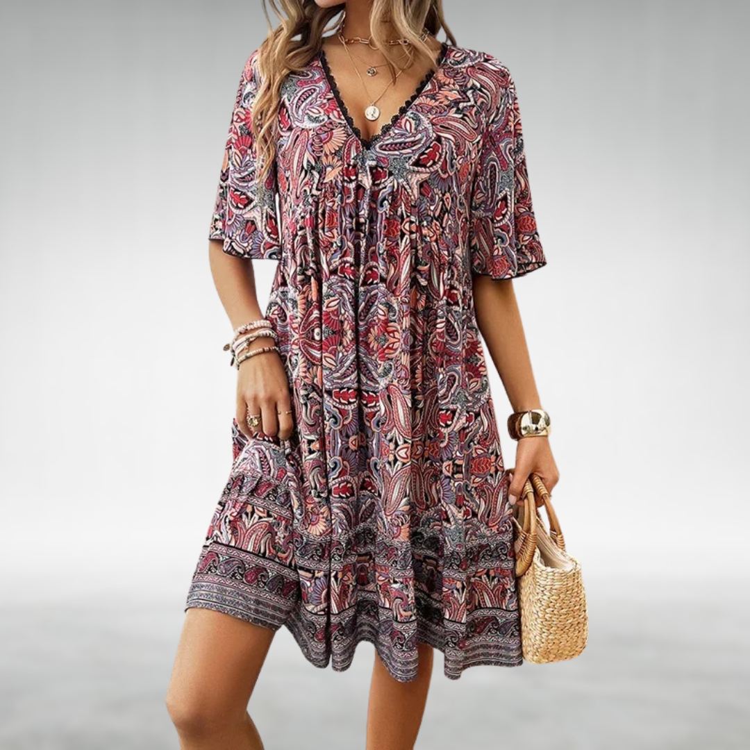 Adriana | Vestido con estampado paisley