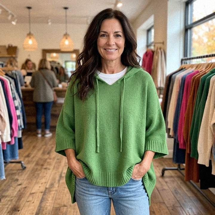 Mirella | Poncho de Punto con Capucha
