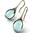 Pendientes de gota con cristales en dorado y plateado