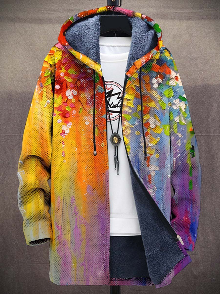 Clemence | Chaqueta ligera con capucha y estampado artístico