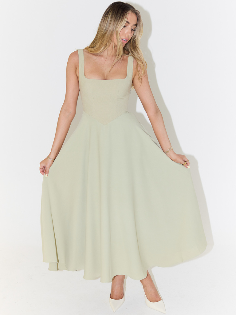 Melisa | Vestido midi elegante de silueta femenina