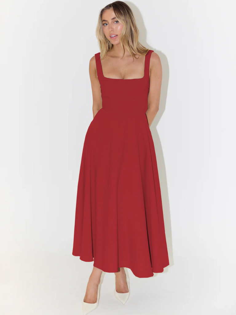 Melisa | Vestido midi elegante de silueta femenina