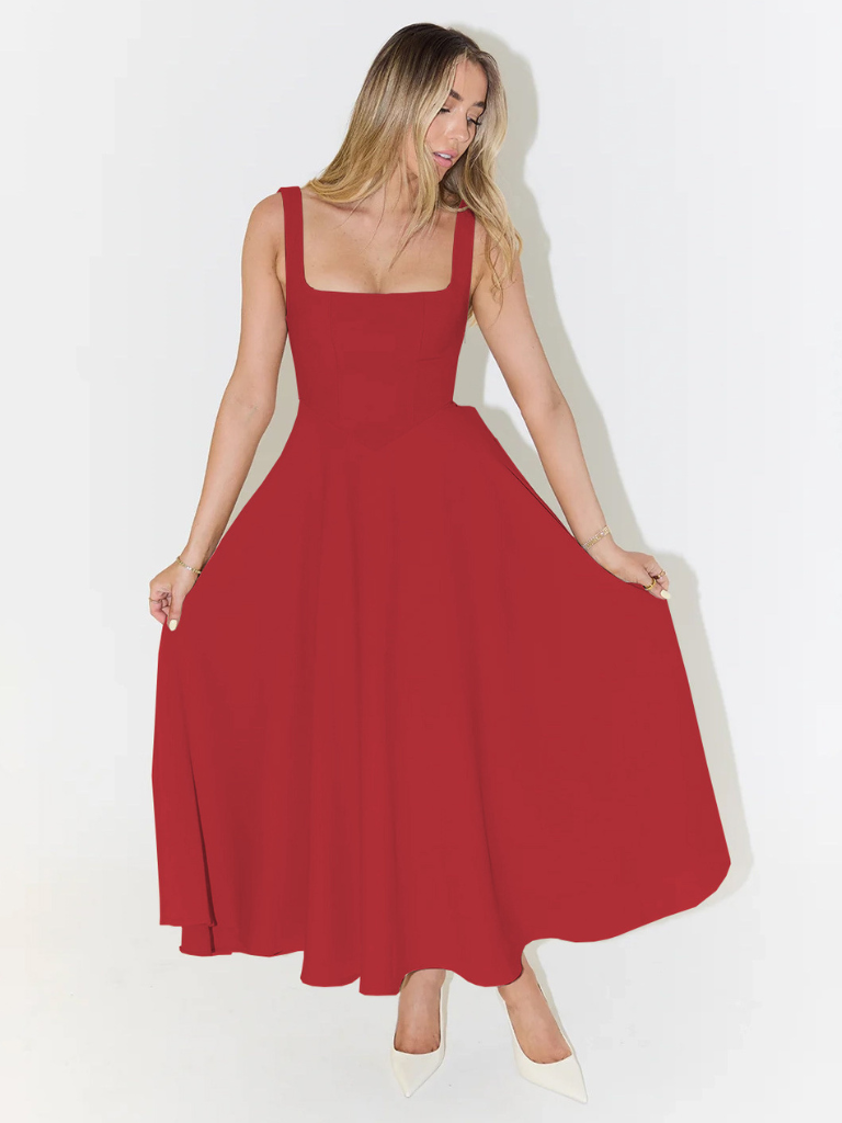 Melisa | Vestido midi elegante de silueta femenina