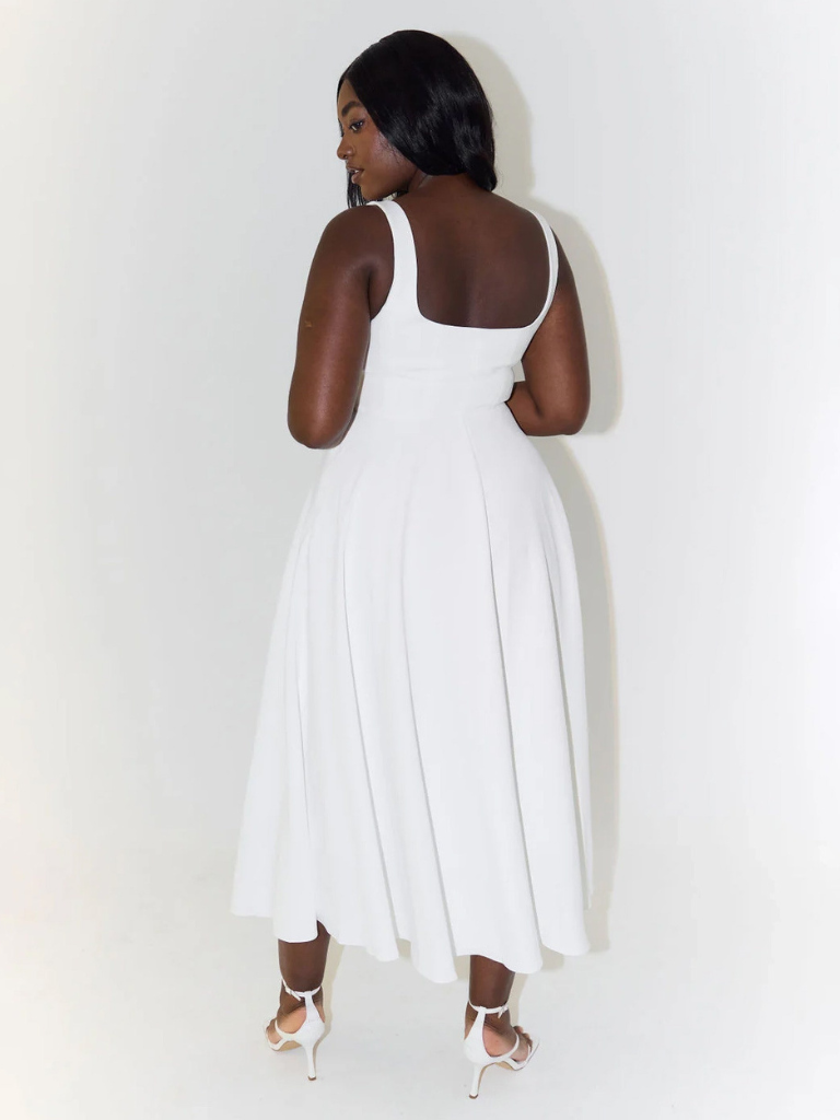 Melisa | Vestido midi elegante de silueta femenina