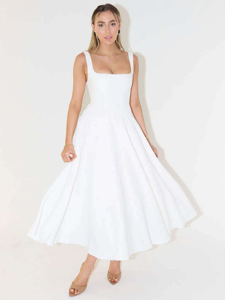 Melisa | Vestido midi elegante de silueta femenina