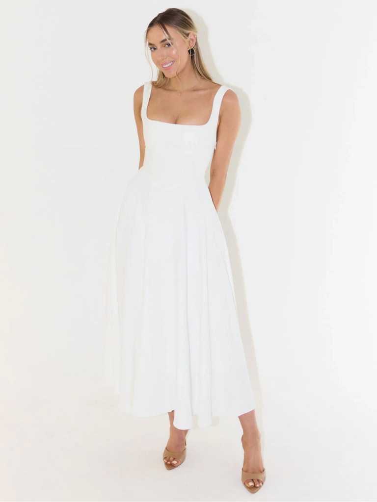 Melisa | Vestido midi elegante de silueta femenina