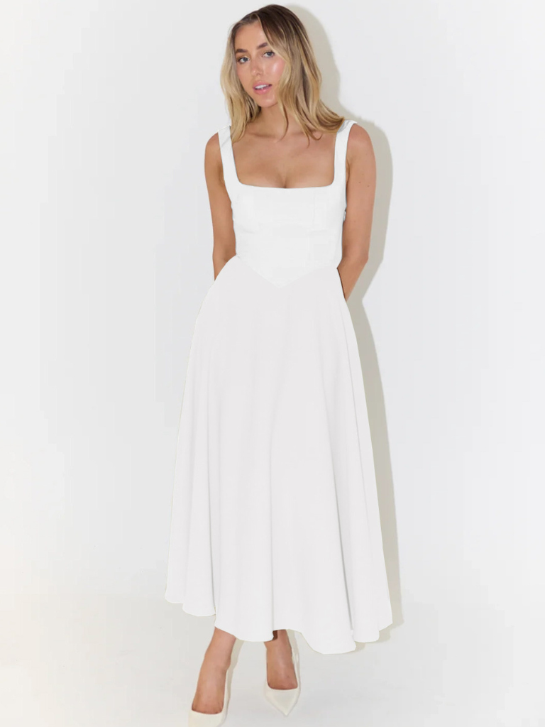 Melisa | Vestido midi elegante de silueta femenina