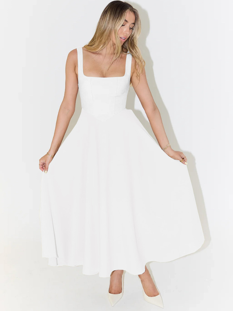 Melisa | Vestido midi elegante de silueta femenina