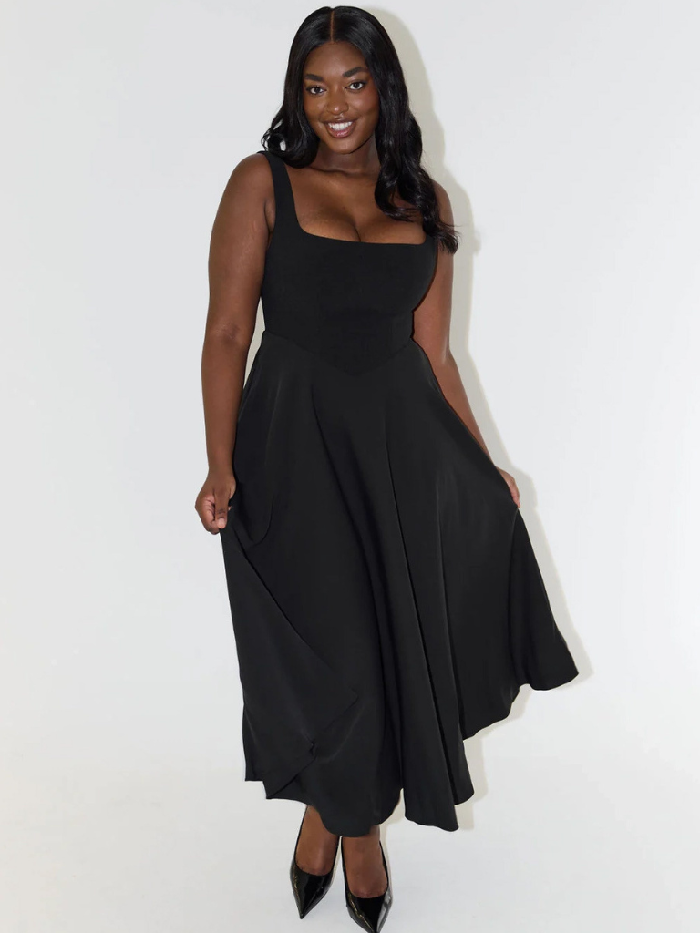 Melisa | Vestido midi elegante de silueta femenina