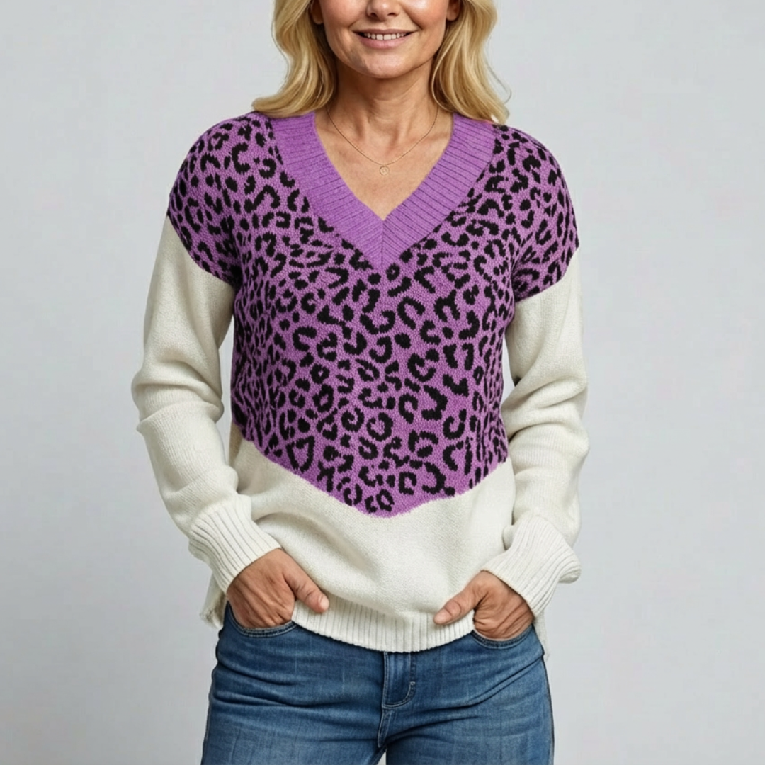 Maggie | Jersey chic con estampado de leopardo