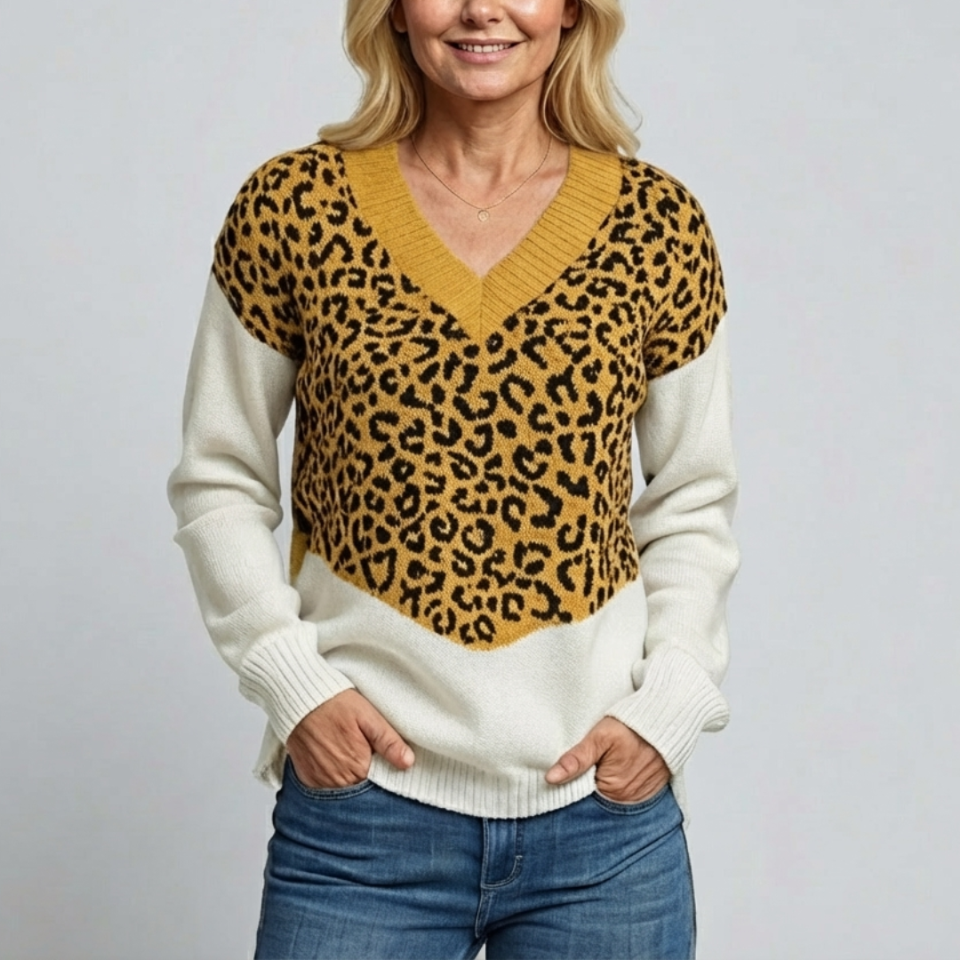 Maggie | Jersey chic con estampado de leopardo