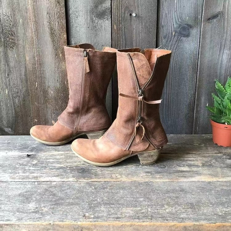Amparo | Botas de media caña con cremallera