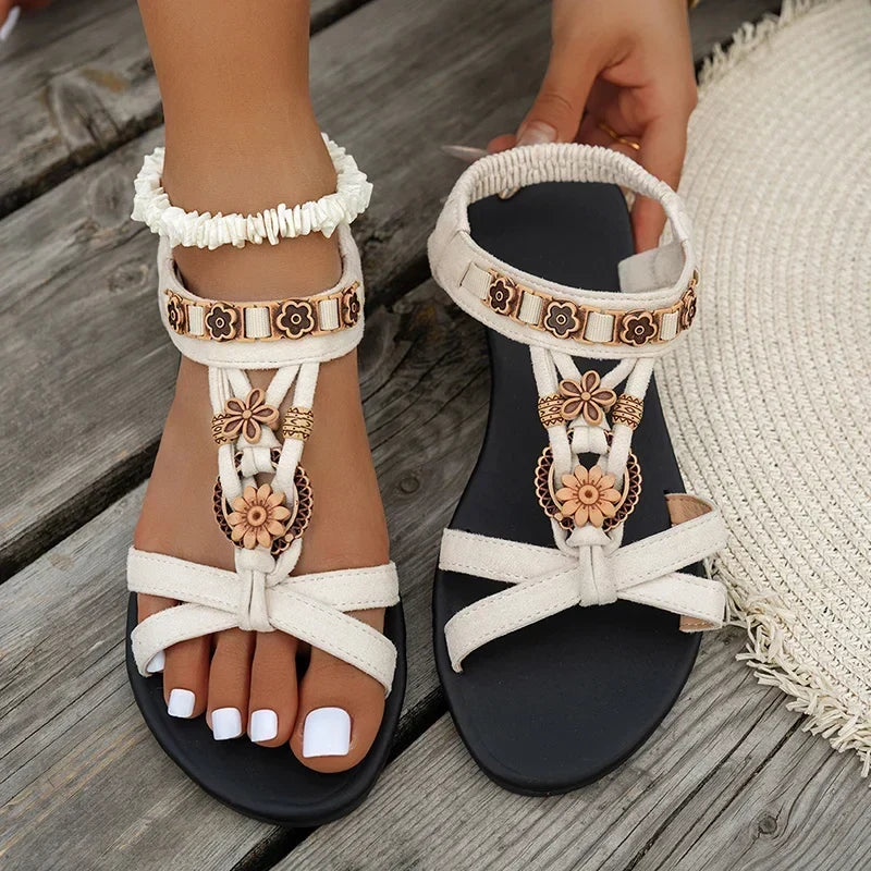Isla | Sandalias con tiras de flores