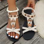 Isla | Sandalias con tiras de flores