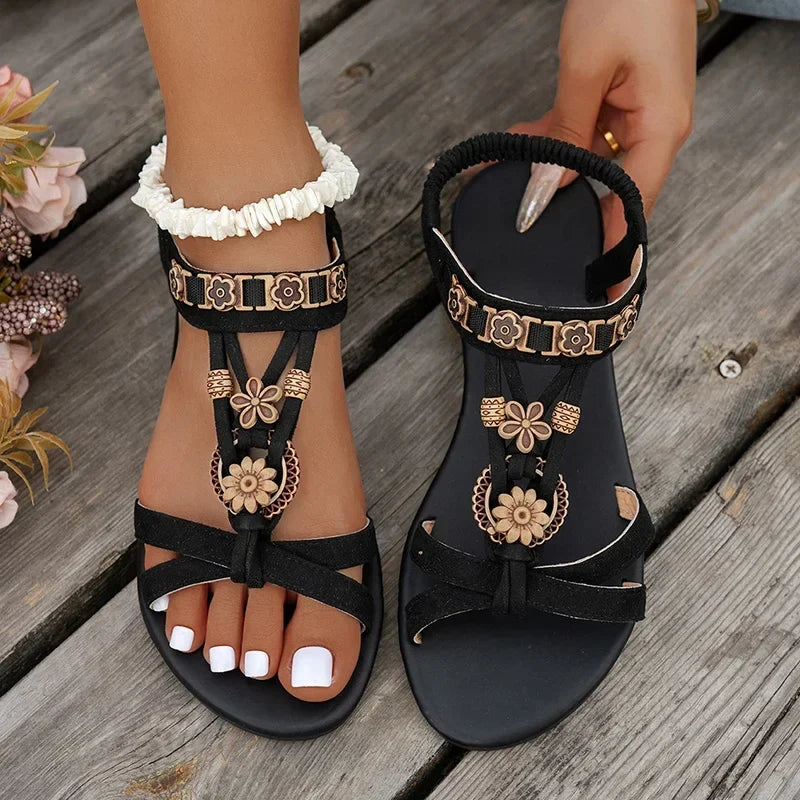 Isla | Sandalias con tiras de flores