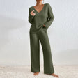 Marian | Conjunto de dos piezas con pantalón y top de cuello de pico