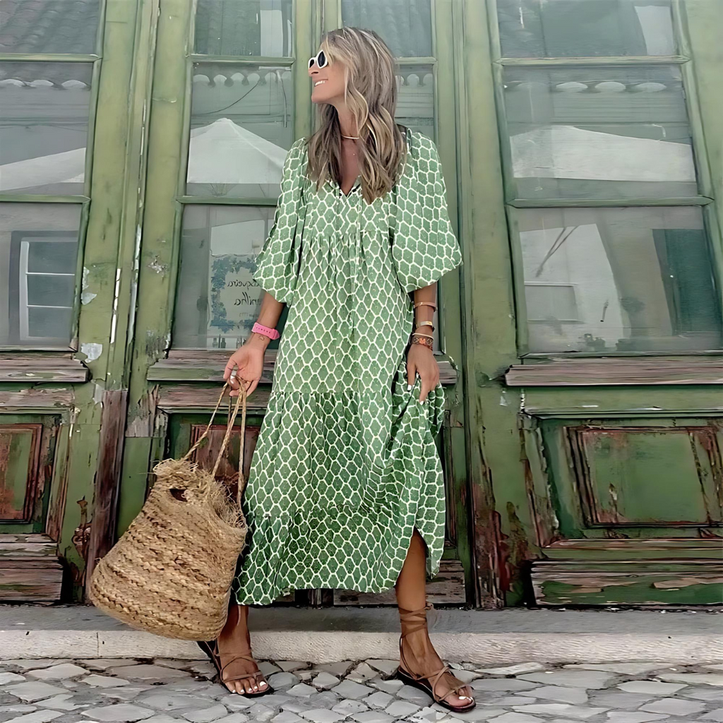 Cassandra | Vestido con estampado geométrico