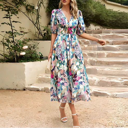 Everley | Vestido vintage con mangas farol