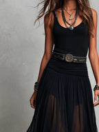 Odette | Vestido largo elegante con cinturón